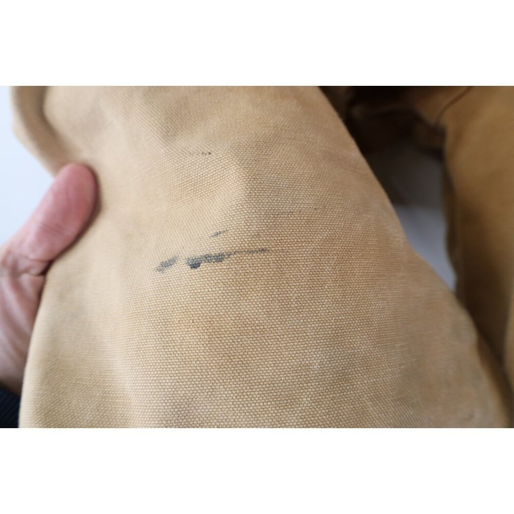 Vtg 90s Y2K Streetwear Mens XL Quilted Canvas Hooded Bomber Jacket Duck Brown - Picture 10 of 16